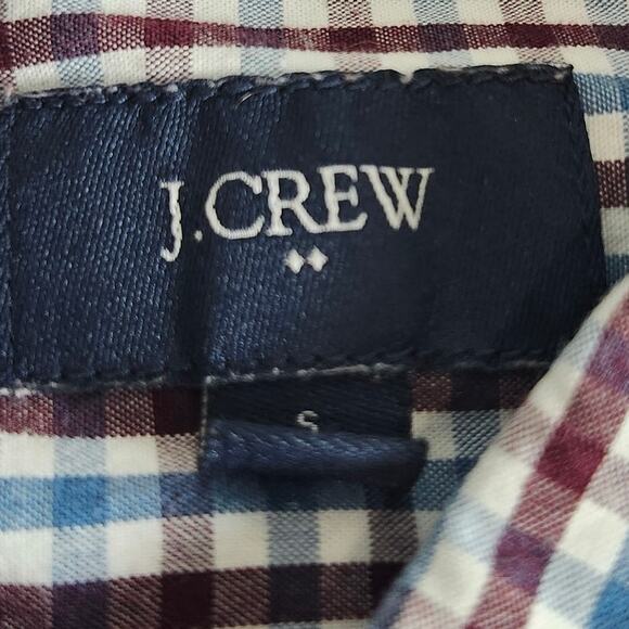 J. Crew Men's Small Gingham Plaid Long Sleeve Button-Up Shirt Work Career - Picture 4 of 8